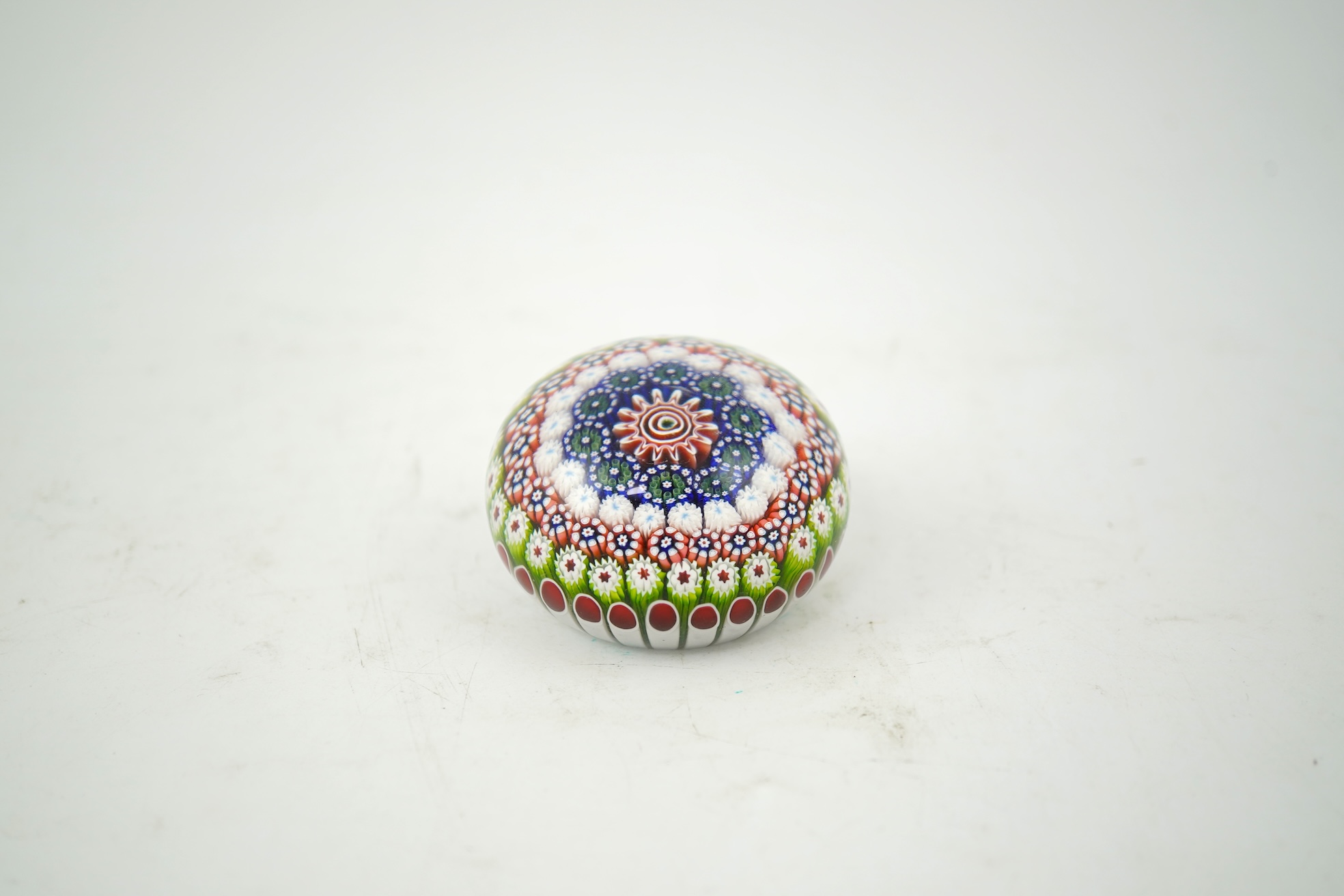 A rare St. Louis concentric millefiori paperweight, mid 19th century